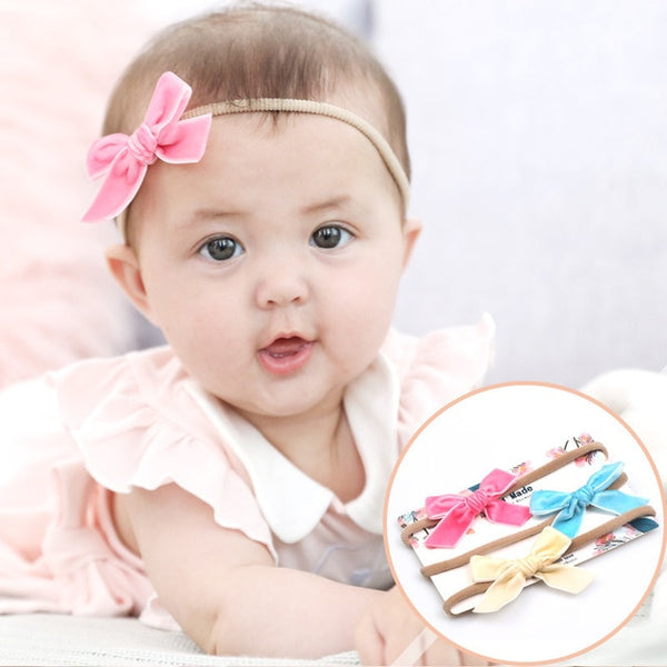 3pcs/lot Cute Bow Baby Headband for Girl Nylon Head Bands Turban Newborn Headbands Hairbands for Kids Baby Hair Accessories